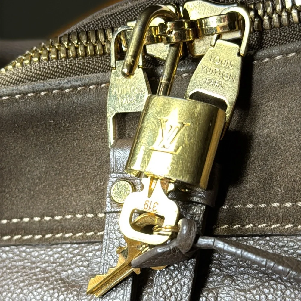 LOUIS VUITTON CHOCOLAT MONOGRAM EMPREINTE LEATHER AUDACIEUSE PM BAG - Picture 10 of 16